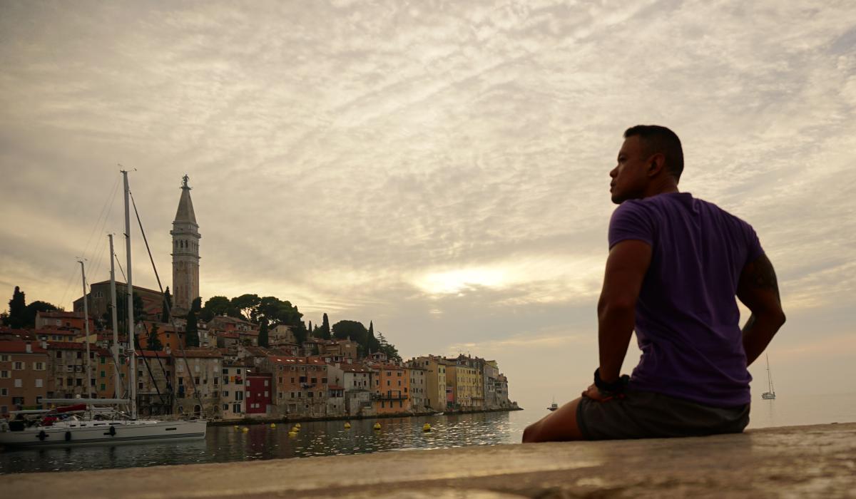 Man enjoying living in Croatia by the sea