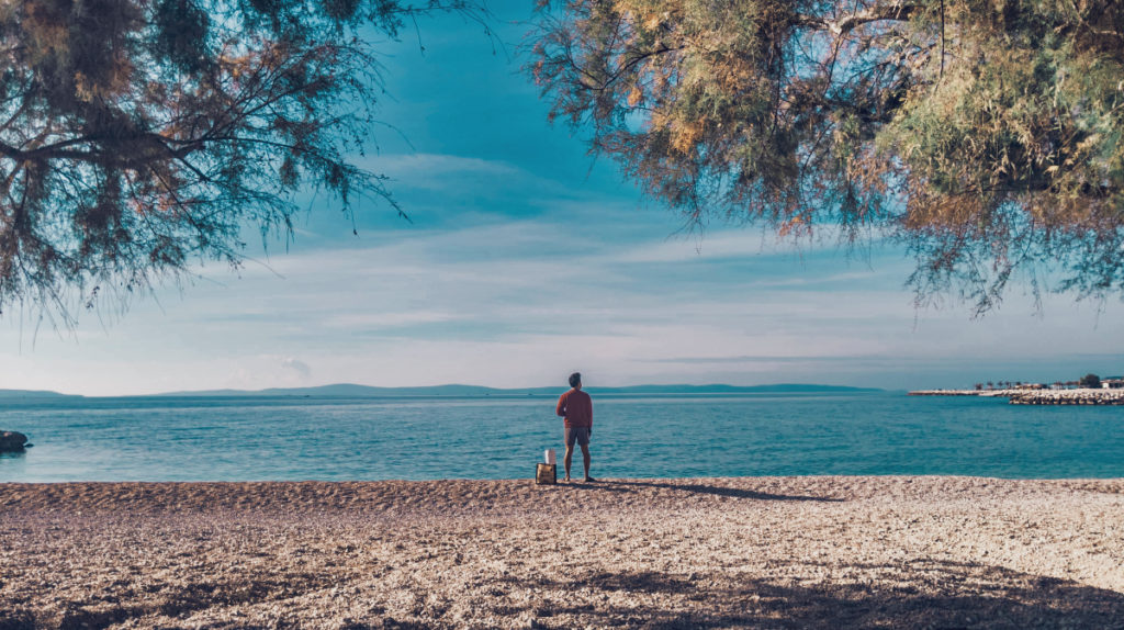 Man enjoying beach life in Croatia 